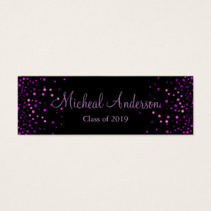 Elegant Paars Glitter Afstuderen Name Kaart