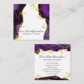 *~* Elegant Paars Glitter Agate Modern Vierkante Visitekaartje (Voorkant / Achterkant)