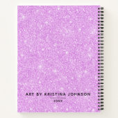 Elegant Paars Glitter Artist Sketchbook Notitieboek (Achterkant)