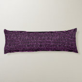Elegant Paars glitter Black Stripe Chic Patroon Lichaamskussen (Achterkant)