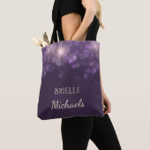 Elegant Paars Glitter Bokeh Sparkles Tote Bag (Dichtbij)