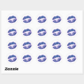 Elegant Paars Glitter Lips Ronde Sticker (Vel)