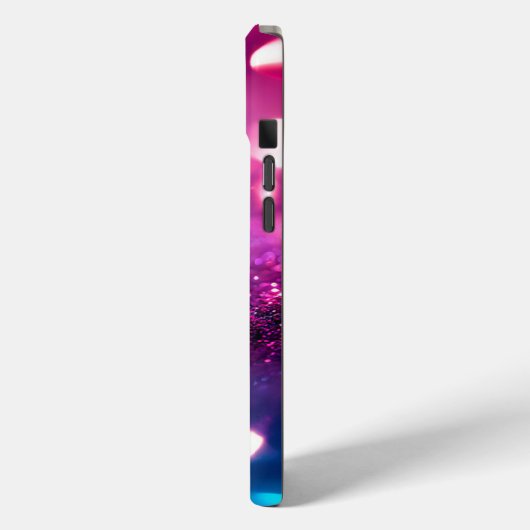 Elegant Paars Glitter Monogram Case-Mate iPhone Case (Achterkant / Links)