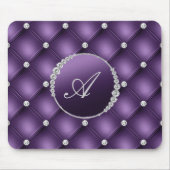 Elegant Paars Glitter Monogram Muismat (Voorkant)