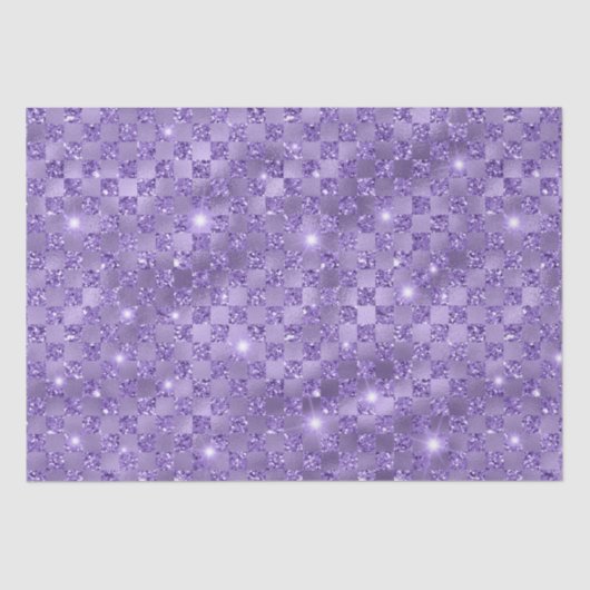 Elegant Paars Glitter Pattern Tissuepapier (Voorkant)