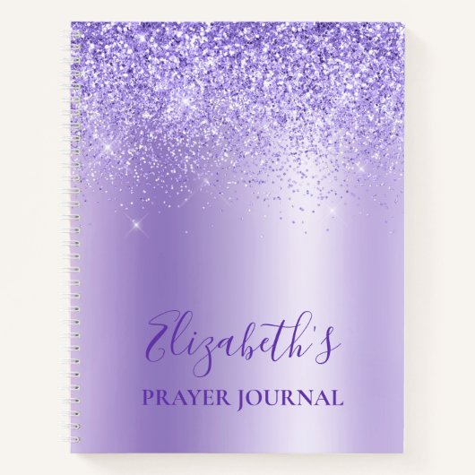 Elegant Paars Glitter Prayer Journal Notitieboek (Voorkant)