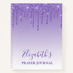 Elegant Paars Glitter Prayer Journal Notitieboek