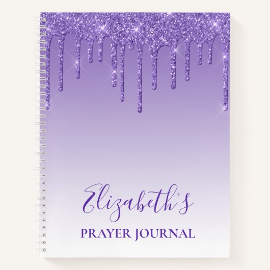 Elegant Paars Glitter Prayer Journal Notitieboek (Voorkant)