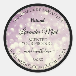 Elegant Paars Glitter Product Packaging Labels