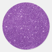 Elegant Paars Glitter Ronde Sticker (Voorkant)