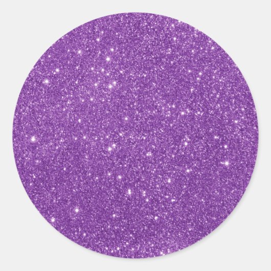 Elegant Paars Glitter Ronde Sticker (Voorkant)