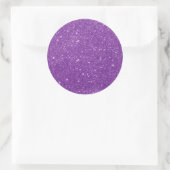Elegant Paars Glitter Ronde Sticker (Tas)