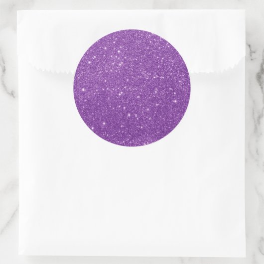 Elegant Paars Glitter Ronde Sticker (Tas)