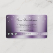Elegant Paars Glitter Sparkelende Stars Monogram Visitekaartje (Achterkant)