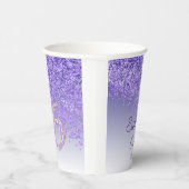Elegant Paars Glitter Sweet 16 Birthday Papieren Bekers (Rechts)