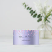 Elegant Paars Glitter Visitekaartje (Staand voorkant)