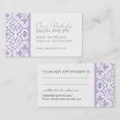 Elegant Paars Glitter Visitekaartjes Afsprakenkaartje (Voorkant / Achterkant)