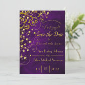 Elegant Paars Glitter Wedding Save the Date (Staand voorkant)
