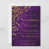 Elegant Paars Glitter Wedding Save the Date (Achterkant)