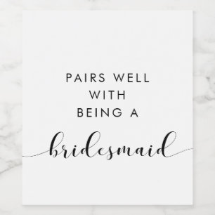 Elegant Paar's goed met zijn bruidsmeisje Wijn Etiket