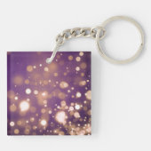 Elegant Paars Gold 50 Fabulous Birthday Favor Sleutelhanger (Achterkant)