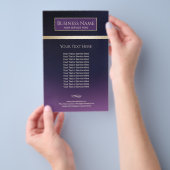 Elegant Paars & Gold Beauty Salon & Spa Flyer (Hand)