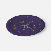 Elegant Paars/Gold Boo! Halloween Party Papieren Bordje (Gekanteld)