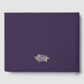 Elegant Paars Gold Floral Funeral Foto Gastenboek (Achterkant)