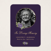 Elegant Paars Gold Floral Funeral Prayer Kaart (Voorkant)