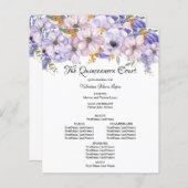 Elegant Paars Gold Floral Quinceanera-programma (Voorkant / Achterkant)