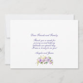 Elegant Paars Gold Floral Weddenfoto Bedankkaart (Achterkant)