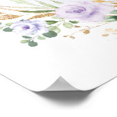 Elegant Paars Gold Floral Wedding Welkom Poster (Hoek)