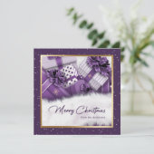 Elegant Paars Gold Gifts Sneeuwkerstkaarten Feestdagenkaart (Staand voorkant)