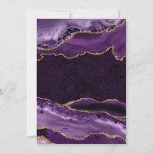 Elegant Paars & Gold Glitter Agate 21st Birthday Kaart (Achterkant)