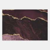 Elegant Paars Gold Glitter Marble Agate Inpakpapier Vel (Voorkant 3)