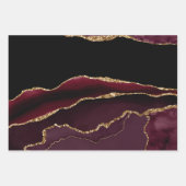Elegant Paars Gold Glitter Marble Agate Inpakpapier Vel (Voorkant 2)