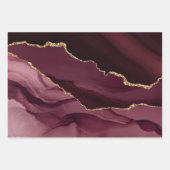 Elegant Paars Gold Glitter Marble Agate Inpakpapier Vel (Voorkant)