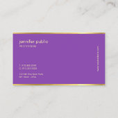 Elegant Paars Gold Hand Script Artistic Elite Visitekaartje (Achterkant)