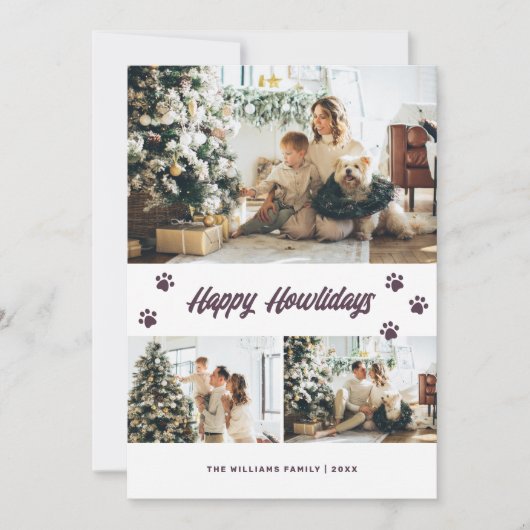 Elegant Paars Gold Happy Howlidays Foto Feestdagenkaart (Voorkant)