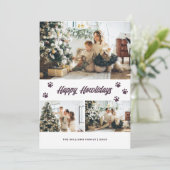 Elegant Paars Gold Happy Howlidays Foto Feestdagenkaart (Staand voorkant)