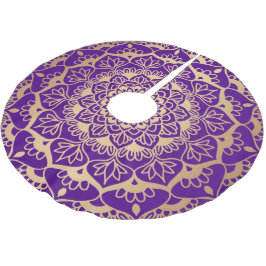 Elegant Paars Gold Mandala met kerstmis Kerstboom Rok