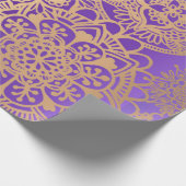Elegant Paars Gold Mandala Pattern Cadeaupapier (Hoek)