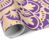 Elegant Paars Gold Mandala Pattern Cadeaupapier (Rol Hoek)