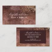 Elegant Paars Gold Marble Modern Chic Salon Visitekaartje (Voorkant / Achterkant)