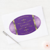 Elegant Paars Gold Product Labels Glitter Borders (Envelop)