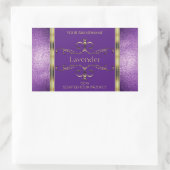 Elegant Paars Gold Product Labels Glitter Borders (Tas)