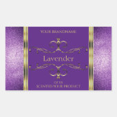 Elegant Paars Gold Product Labels Glitter Borders (Voorkant)