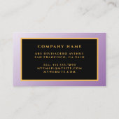 Elegant Paars Gold Professional Visitekaartje (Achterkant)