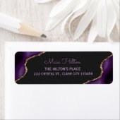 Elegant Paars Gold Return Address Label (Insitu)