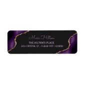 Elegant Paars Gold Return Address Label (Voorkant)